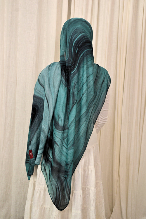 Azure Radiance - Printed Hijab