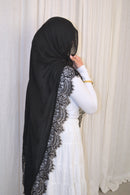 Jet Black - Lace Hijab Set