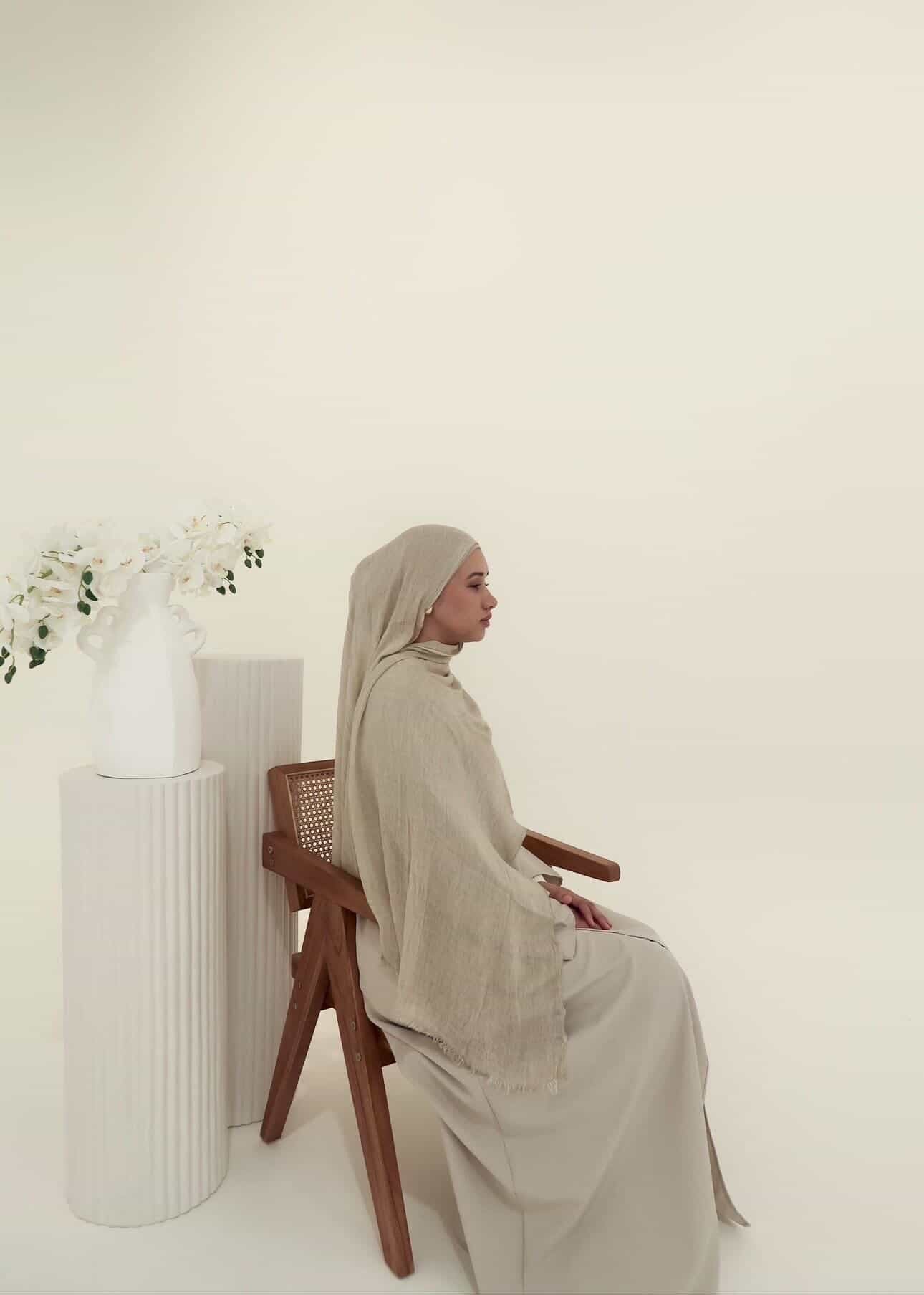 Almond - Crinkle Hijab