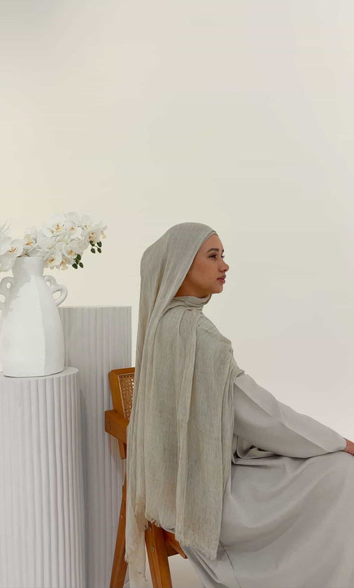 Almond - Crinkle Hijab
