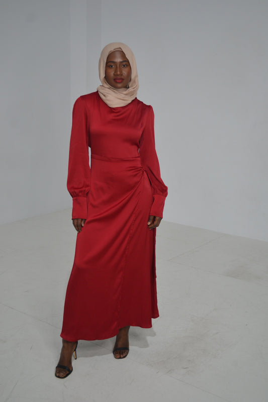 Alizah Wrap Dress - Rouge