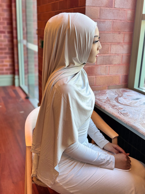 Stone - Bamboo Jersey hijab set