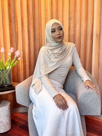 Stone - Bamboo Jersey hijab set
