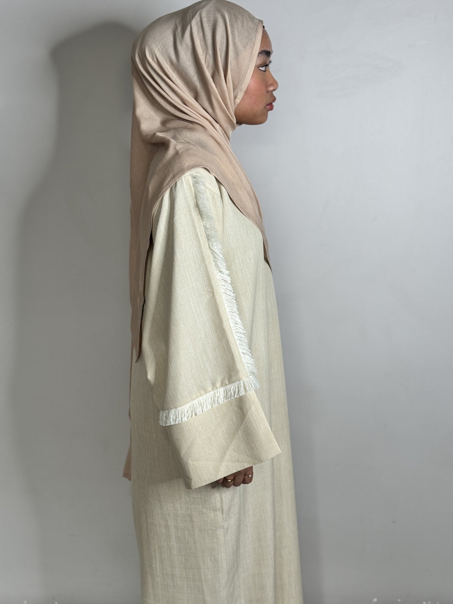 Khawala Linen abaya - Beige