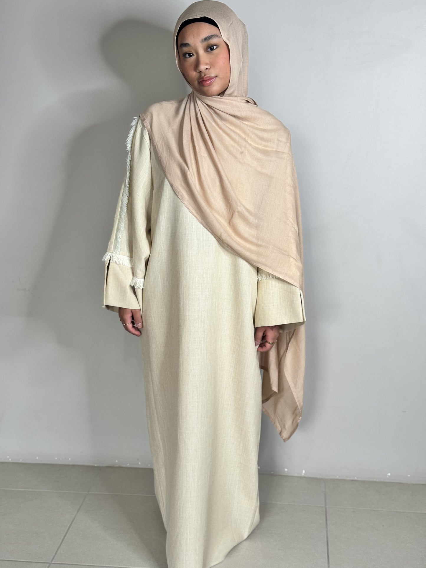 Khawala Linen abaya - Beige