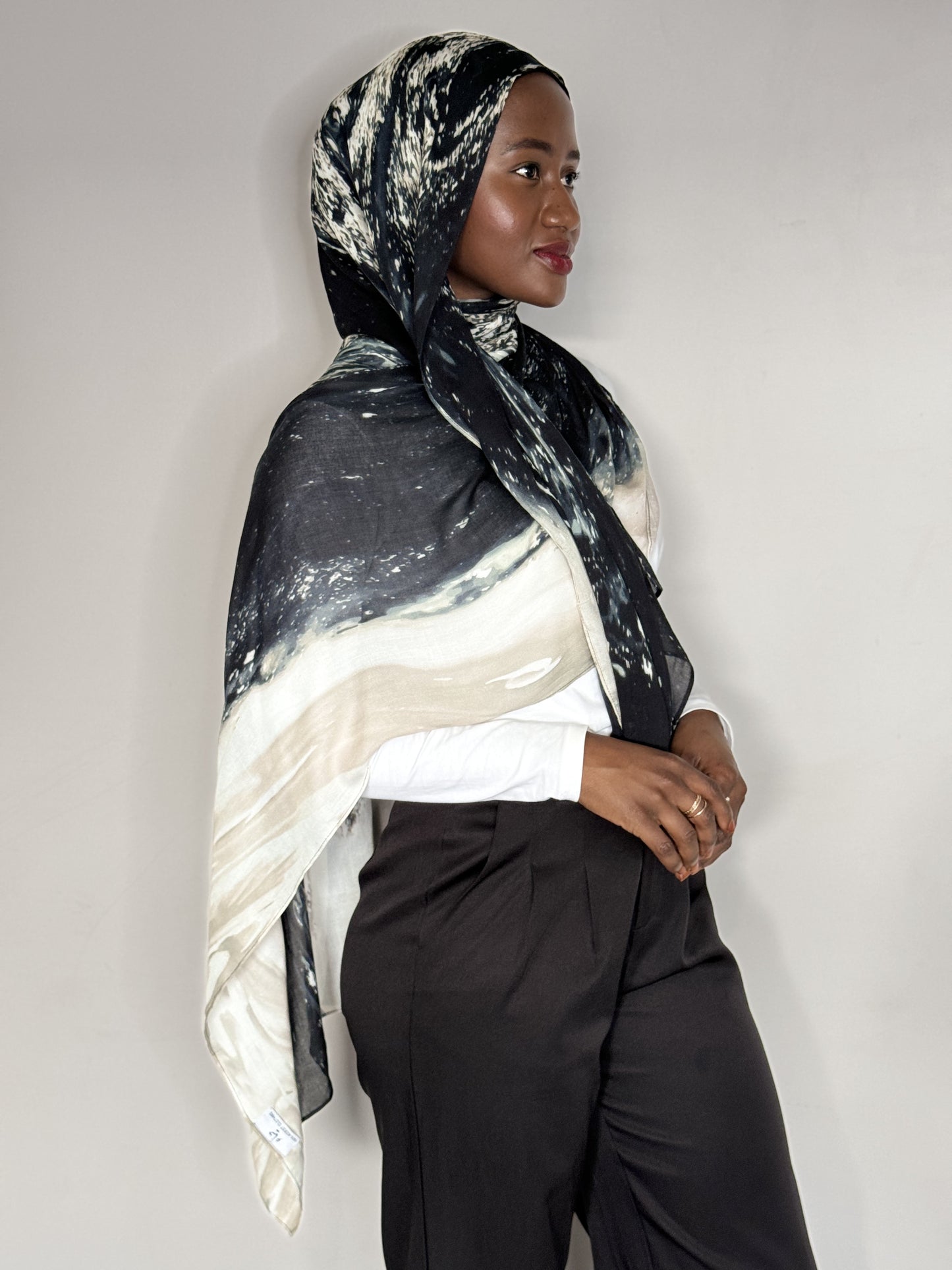 Black Marble - 100% Modal Hijab Print