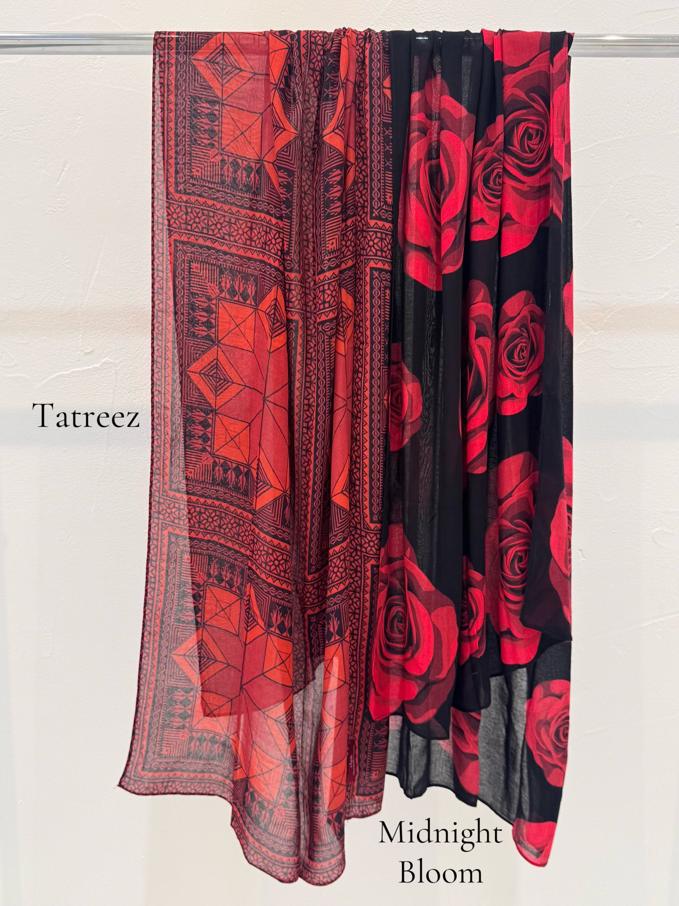 Midnight rose - Printed Hijab