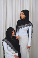 Jet Black - Lace Hijab Set