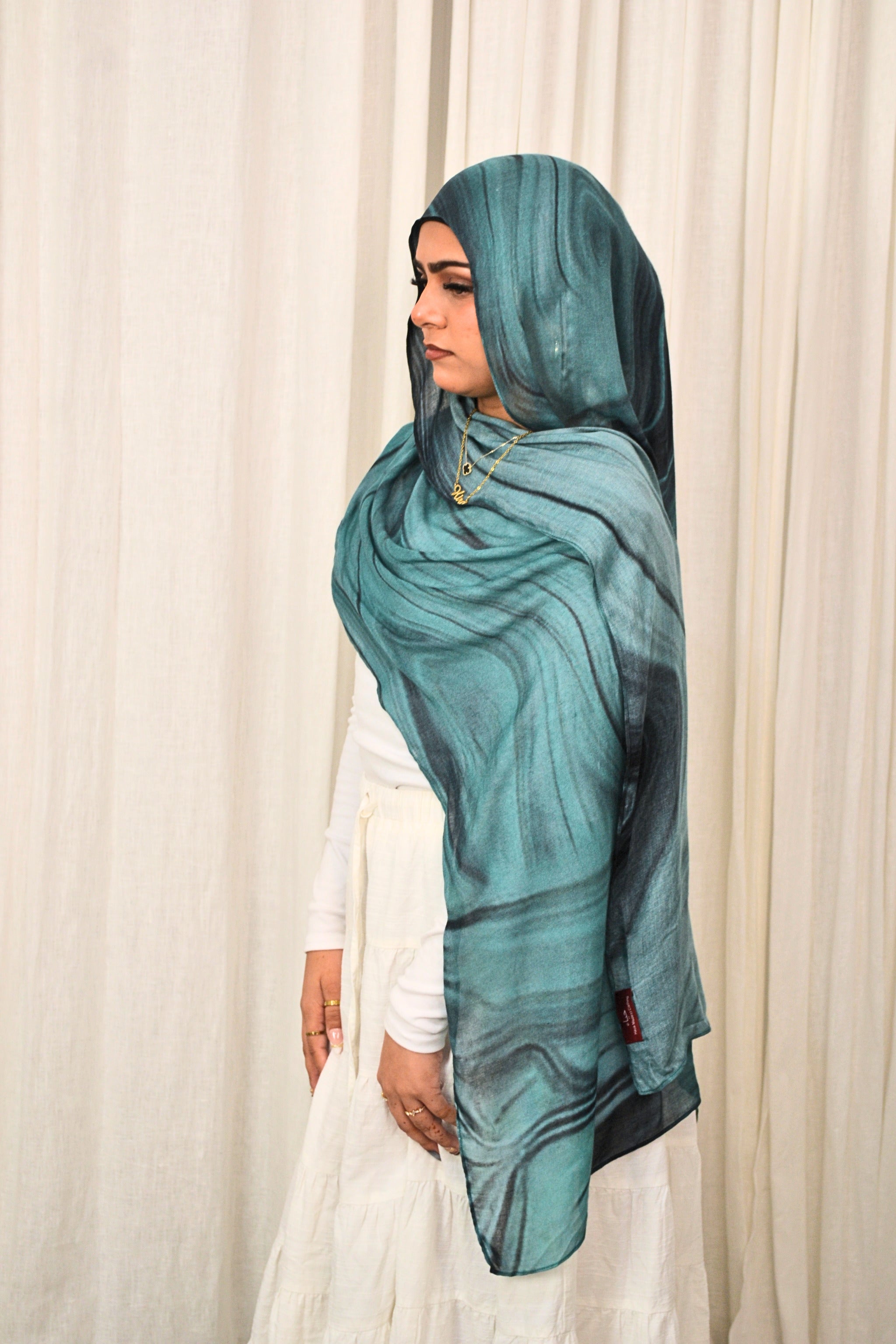 Azure Radiance - Printed Hijab